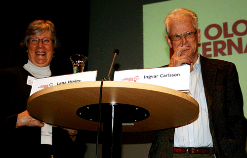 Lena Hjelm-Wallén och Ingvar Carlsson, Foto: Palmecentret
