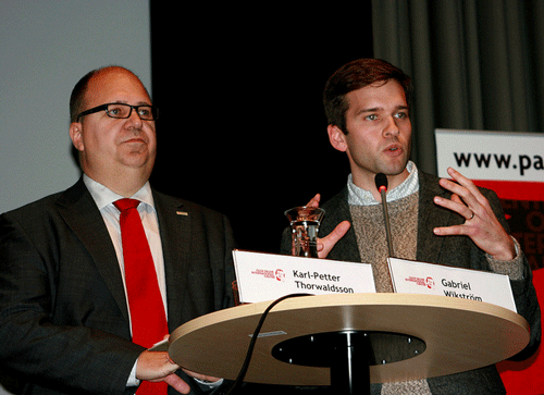 Karl-Petter Thorwaldsson och Gabriel Wikström, Foto: Palmecentret