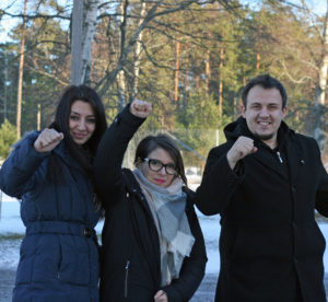 Eli Manchevska, Elena Laslo och Gjorgi Tasev. Foto: Palmecentret