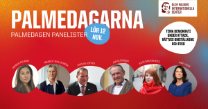 Panelister lör 12 november Palmedagarna 2022