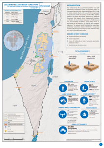 Karta över uppdelning Israel Palestina från januari 2019